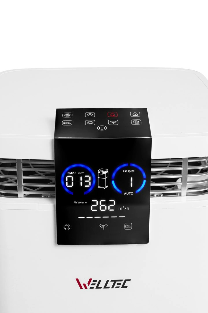 Panel sterowania oczyszczacza Welltec — zdjęcie detalu
